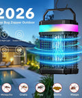 Suspended 4 In 1 Bug Zapper Outdoor Portable And Rechargeable Mosquito Killer with 5000mAh Battery, LED light, outdoor use.