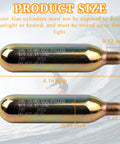 Two 24 Gram CO2 Rearming Cylinders With Half Inch Thread Replacement For Auto And Manual Inflatable Life Jackets Vests PFDs Waist Belts CO2 Cartridges Rearming Kit 2 Pack Must Have, detailed dimensions