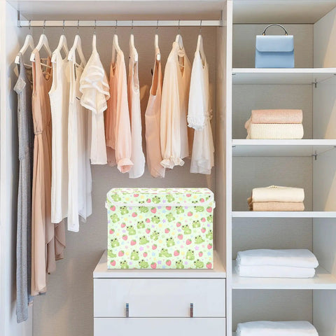 Built Different Foldable Storage Bin With Lid And Handles Collapsible Closet Organizer For Home Bedroom heavy duty 300D Oxford fabric in closet.