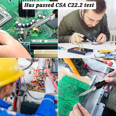 Digital Display Soldering Station Kit With Five Extra Iron Tips in use for electronics and industrial applications
