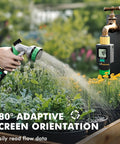 Smart Water Flow Meter With Backlit Screen, 2.4GHz WiFi And Bluetooth, Real Time Usage, Flow Rate And History, Smart Life App Remote Water Monitoring For Home Efficiency And Conservation on garden hose