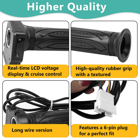 36V E Bike Throttle Grip Replacement With LCD Display And Cruise Control, Plug And Play Direct Fit For Jetson Bolt Pro Atlas Haze, DYU D3F D2F C3 C4 And Ancheer Electric Bikes And Scooters