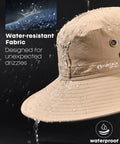 Men's UPF Sun Hat With Wide Brim Bucket Style For Fishing And Outdoors, Breathable Ventilated Design With UV Protection, waterproof fabric