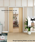 Double Pocket Door Track Kit With 10 Ft Rails, 2 Sets of 56.7 Inch Spliced Rails for Double Doors from 48 to 60 Inches Wide; Installed View