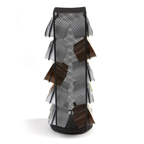 Single Serve Coffee Pod Carousel Organizer For Breakrooms, 30 Pod Capacity, Metal Mesh Spinner Rack, Silver Finish, fully loaded