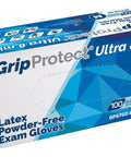 Heavy Duty 8 Mil Latex Gloves Powder Free 100 Count Thick Disposable Gloves Snag Resistant Medical Grade Bulk Pack in box.