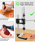 Upgraded Dope Leather Hole Puncher Kit For DIY Crafts Hand Punching Tool With Aluminum Plate And 16 Tools in use