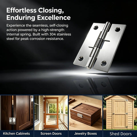 Set Of Four 2 Inch Stainless Steel Spring Hinges Self Closing For Doors Cabinets Jewelry Boxes And Tool Boxes in use examples