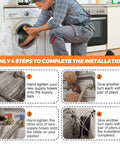 Installation guide for 15Ft Stainless Steel Washing Machine Hoses Two Pack With Hot And Cold Water Lines Universal Fit For All Washers Burst Proof And Leak Free Striped Tubing 10 Year Warranty.