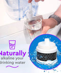 Pouring water from OPTI Chill dispenser with Super Fresh Alkaline Replacement Filter That Handles One Hundred Twenty Gallons Creating Awesome Tasting Water With Ph Up To Nine Naturally While Protecting Helpful Trace Minerals Made In The Usa For Your Dispenser