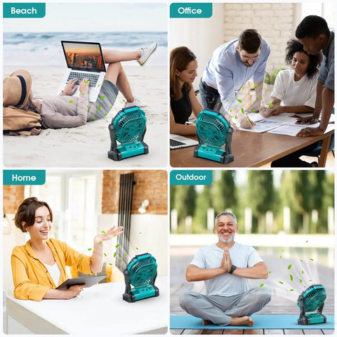 Rechargeable Portable Fan With 20000mAh Battery used at beach, office, home, outdoor