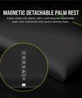 Magnetic detachable palm rest for Ultimate Optical Mechanical Gaming Keyboard Blazing Fast OPX Switches, plush memory foam.