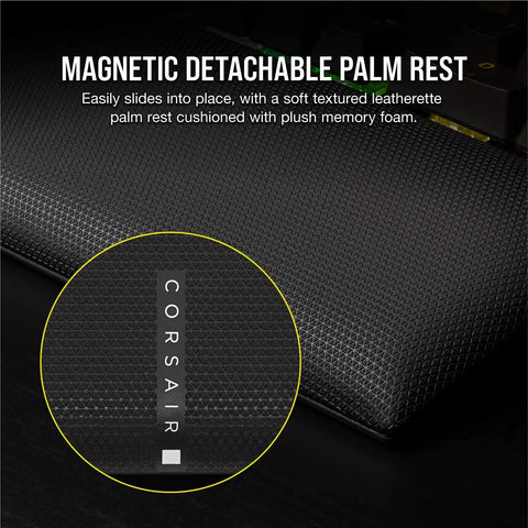 Magnetic detachable palm rest for Ultimate Optical Mechanical Gaming Keyboard Blazing Fast OPX Switches, plush memory foam.