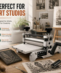 Beefed Up Steel Roller Frame Assembly For Manual Etching Press Desktop Flatbed Printing Stand With Plate Holder Durable Linoleum Printmaking Machine Accessory Stable Easy Setup Studio Press Gear, steel roller press in art studio