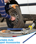 Horizontal Hydraulic Floor Jack Handle Replacement For Cars, blue carbon steel, used with car and floor jack.