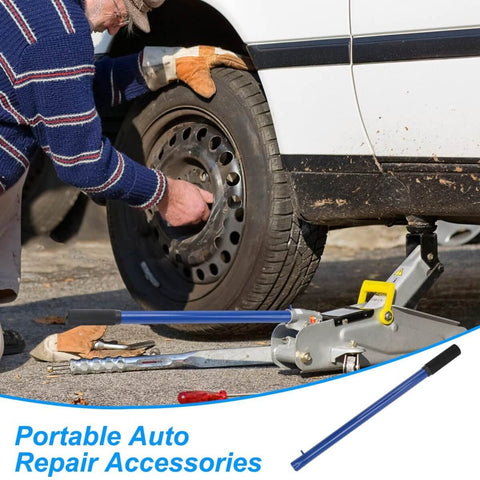 Horizontal Hydraulic Floor Jack Handle Replacement For Cars, blue carbon steel, used with car and floor jack.