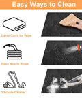 Easy cleaning methods for Back Seat Dog Car Seat Cover Hammock For Cars 2026, showing wipe, rinse, and vacuum options on black cover.
