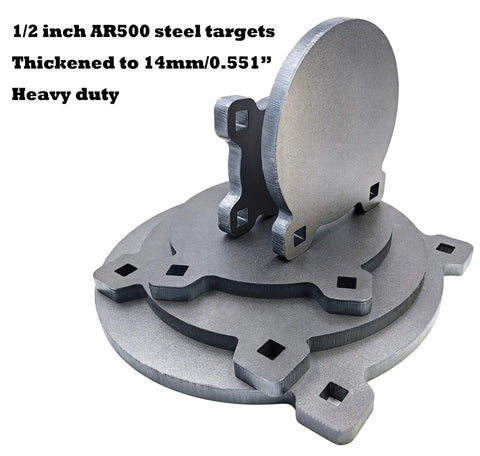 Stacked AR500 Steel Target Gong Silhouettes for Precision Shooting, Half Inch Thick, Rifle Rated, Laser Cut Accuracy, Ultra Durable