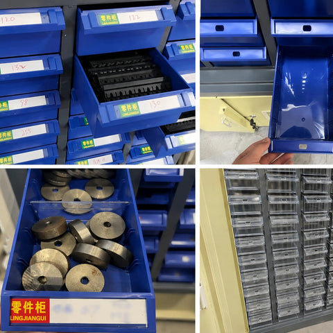 Heavy Duty Tool Storage Cabinet With Drawers And Lockable Lower Compartment Enclosed Upper Zone To Keep Small Parts Dust Free Thick Steel Construction Rugged Garage Workshop Organizer For Tools Hardware And Accessories, blue drawers