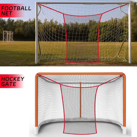 Golf Practice Net Extender Attachment For 7 Or 10 Ft Nets With High Impact Hitting Target Frame on football and hockey nets