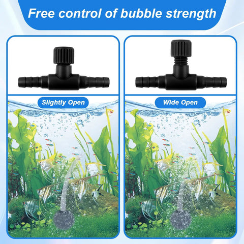 10 Pack T Shaped Aquarium Air Valves One Way Flow Regulator Kit for Fish Tank Air Pump Accessories Fits 3/16 Inch ID Tubing Black Durable Plastic for Easy Airflow Control, black T valve