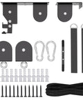 Heavy Duty Bike Hoist Lift System For Garage Ceiling Storage Up To 85 Lb Capacity Ebike Pulley Hoist components layout