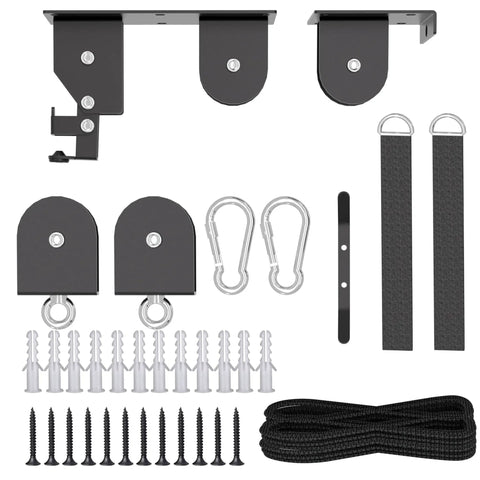 Heavy Duty Bike Hoist Lift System For Garage Ceiling Storage Up To 85 Lb Capacity Ebike Pulley Hoist components layout