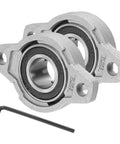 Heavy Duty Pillow Block Bearing Industrial Grade 21/32 Inch Bore 17mm Zinc Alloy Steel Flange Mount Self Aligning Insert Bearing Housing Pack Of 2 KFL003 For Conveyors Machinery And Power Transmission, view with included hex key.