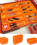 42 Pack Tool Box Organizer With Interlocking Tool Tray Dividers For Drawer Storage In Rolling Tool Chest Cart Or Workbench Orange