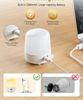 Go-To Rechargeable E26 LED Light Bulbs With Remote And Timer, Battery Backup, USB charging, 2300mAh, on wooden desk