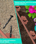Durable Flexible 4 Inch Landscape Edging Coil Kit With 30 Spikes For Lawn Borders And Flower Beds 33 Feet Brown Plastic Edging