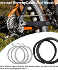 Universal Bicycle Brake Cable And Housing Kit With O Rings And End Caps for mountain and road bikes, 2.5m, black.