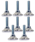 Heavy Duty Adjustable Furniture Levelers With Solid Nylon Base Protectors 8 Pack 1/4-20 Thread glides for tables and chairs.