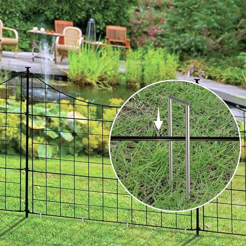 Heavy Duty Tough As Nails 11 Gauge 6 Inch Landscape Staples Pack Of 100 Galvanized U Shaped Sod Pins anchoring garden fence
