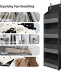 Over The Door Hanging Organizer With Four Large Pockets And Clear Windows, organizing toys, stationery, towels, and books