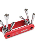 6 In 1 Folding Hex Nut Driver Set with SAE Sizes 3/16, 1/4, 5/16, 11/32, 3/8, 7/16 Inch Cr-V Steel Shank and Premium Aluminum Handle