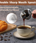 Stainless Steel Espresso Cup With Handle, Durable Coffee Shot Measuring Cup With Built-In Scale, V Shaped Mouth, 3.4 Oz 100 Ml
