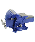 Heavy Duty 4 Inch Bench Vise With 360 Degree Swivel Locking Base Desktop Clamp Cast Steel Construction Replaceable Hardened Jaws