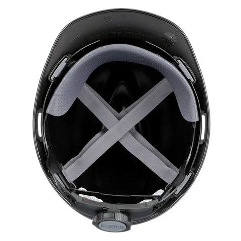 Interior view of V-Gard Slotted Hard Hat with Fas-Trac Ratchet Suspension, Polyethylene Safety Helmet, ANSI Z89.1 Class E.