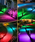 Garden with 5W RGB Low Voltage Path Lights For Outdoor Landscape Lighting 12 To 24 Volt With Color Changing Effects