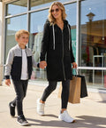 Woman wearing Women Zip Up Hoodie With Pockets Cozy Fleece Sweatshirt Jacket Thick Oversized Long Sleeve walking outdoors