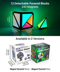 Magnet Pyramid Transforming Puzzle Cube With 243 Magnets And Spinner Accessory Including 12 Pieces displayed with packaging