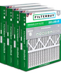 4-pack 20x25x5 MERV 8 pleated air filters for home HVAC system, designed for dust and allergy defense, compatible with Honeywell and Lennox