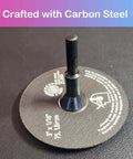 Crossarctic cut-off wheel mounting mandrel with 3/8 in and 1/4 in arbor holes and 1/4 in shaft stem for die grinder