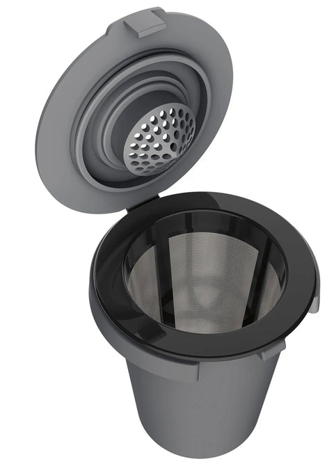 Reusable Filter Cup For HomeBarista Grade Brew Coffee Or Tea Waste Free From Single Serve Pods Sustainable Coffee Accessory Fits Broad Range Of Models And Is BPA Free Dishwasher Safe Gray
