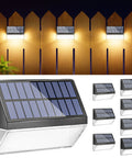 8 Pack Solar Fence Lights Outdoor For Fence And Patio RGB Color Changing LED Lights with 7 colors plus warm white, night view.