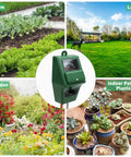 3 In 1 Soil Moisture PH And Light Meter For Indoor And Outdoor Plants Garden Lawn Farm Use Must Have Hygrometer Sensor For Plant Health Watering Schedule And Precise Soil Testing. Green meter shown for farm, lawn, garden, and indoor potted plants.