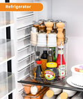 Two Tier Lazy Susan Turntable For Cabinets And Pantry 9.5 Inch Diameter Double Rotating Kitchen Spice Rack Organizer in fridge