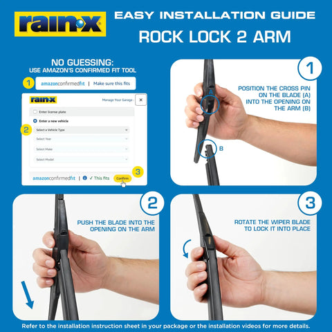 Rear Wiper Blade 11 Inch OEM Replacement With Interchangeable Adapter No Tools Needed For Easy Installation All Weather All Season Performance Composite Compatible With RL2 RL4 Arm Types For Clear Rear Visibility And Safer Driving installation guide
