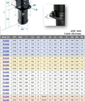 Front view machine tool coolant pump, black cylindrical motor with perforated housing; immersion 180 mm, 1/2 in NPT.